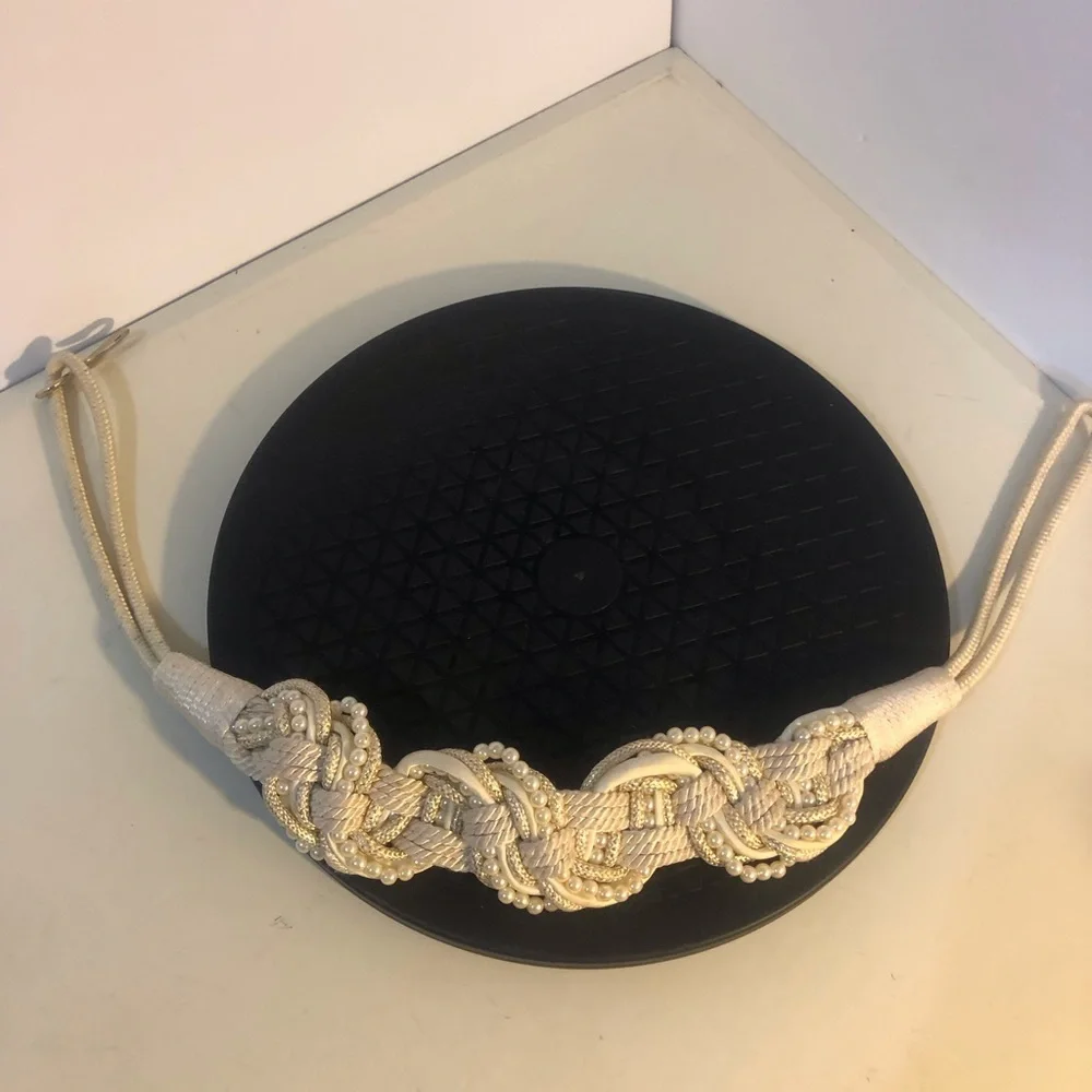 Vintage 80s Macrame Belts Gold Tone and Silver Tone